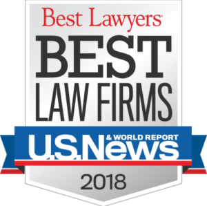 Best Law Firms 2018 Badge provided by US News/Best Lawyers for the firm's inclusion as a Best Law Firm for Family Law and Bankruptcy.