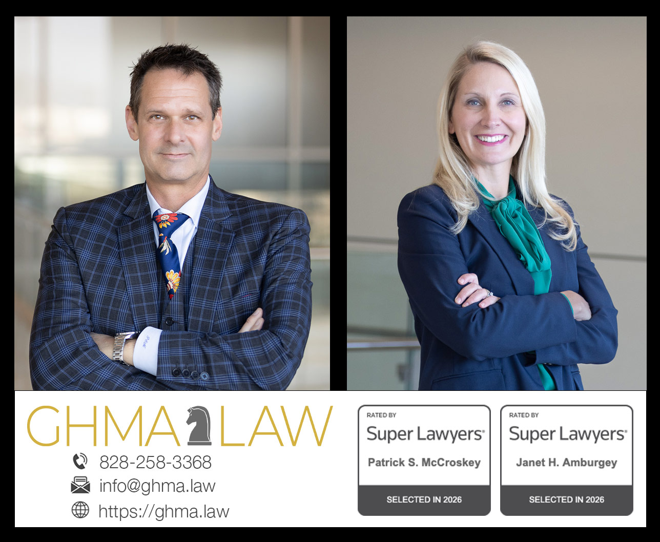 Janet Amburgey and Patrick McCroskey selected to North Carolina Super Lawyers 2026