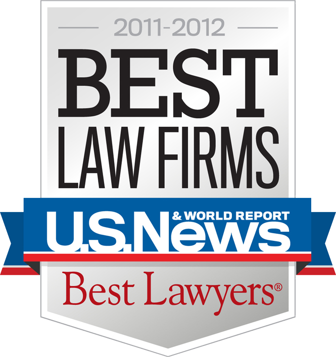 Best Law Firms 2011-2012 Badge provided by US News/Best Lawyers for the firm's inclusion as a Best Law Firm for Family Law and Bankruptcy. This was Best Law Firm's inaugural class.