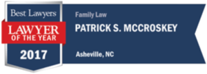 2017 Lawyer of the Year Badge for Patrick McCroskey, voted Asheville Lawyer of the Year in Family Law