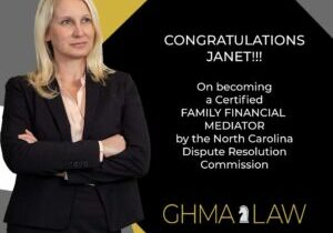Janet Amburgey Earns Certification as a Family Financial Mediator from the North Carolina Dispute Resolution Commission