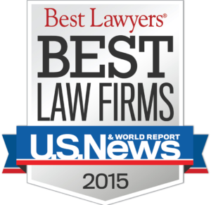 Best Law Firms 2015 Badge provided by US News/Best Lawyers for the firm's inclusion as a Best Law Firm for Family Law and Bankruptcy.