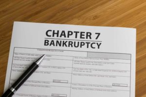 Image of a Chapter 7 Bankruptcy filing form representing one of the several bankruptcy filing selections available to businesses and individuals