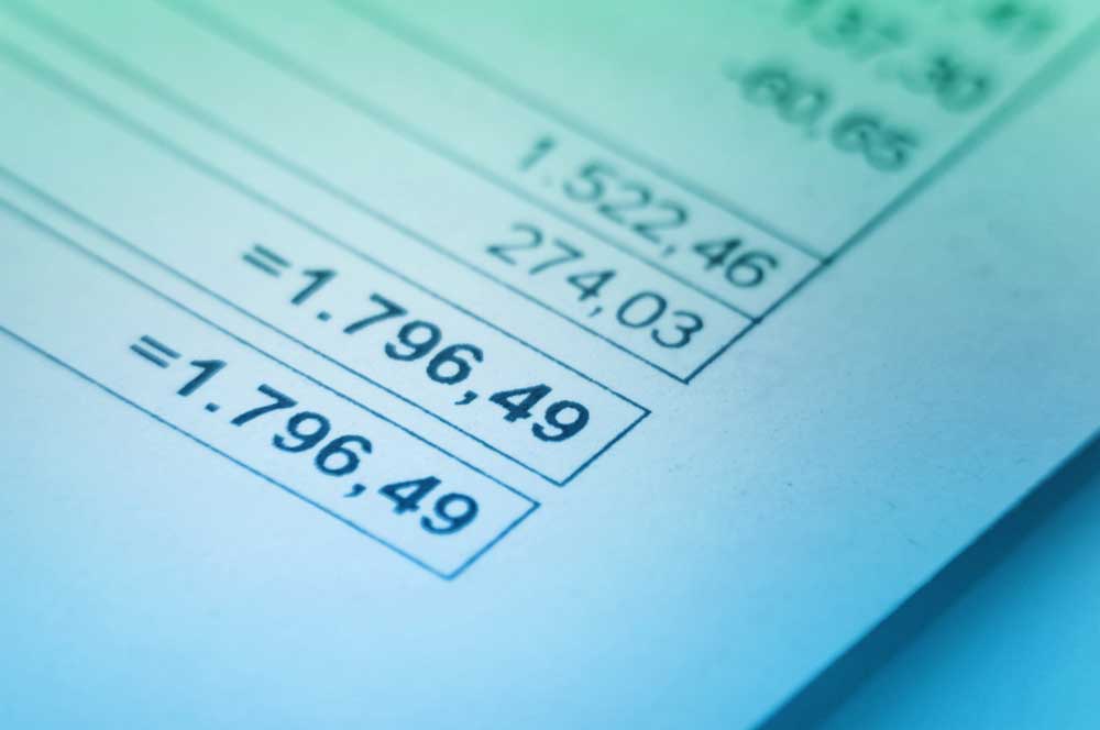 Image of the bottom right corner of an invoice showing an amount due.