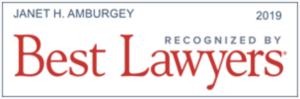 Graphic image of the Best Lawyers in America 2019 Badge denoting Janet Amburgey's first inclusion in the list.