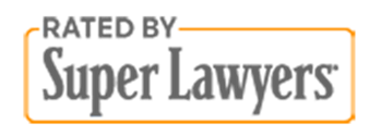 Badge depicting logo for Super Lawyers, a lawyer rating service,